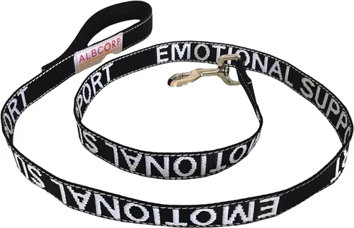 Vista 3 de Correa para perro de apoyo emocional ALBCORP 4 pies x 1 pulgada – Correa reflectante ESA con letras bordadas de apoyo emocional, nylon resistente