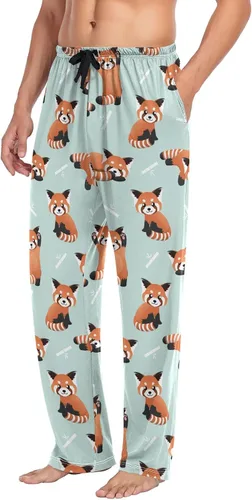 Vista 4 de Ollabaky Pantalones de pijama para hombre con bolsillos, pantalones de pijama para descansar, Multi