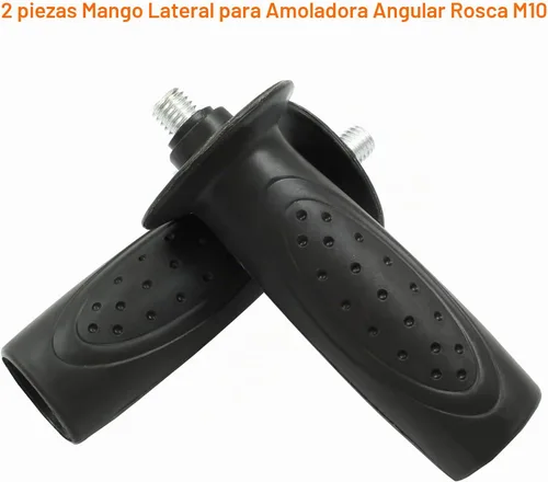 Vista 2 de Mango amoladora angular negra de rosca M10, herramienta de mango lateral de 4.5 x 1.26 pulgadas para amoladora angular, paquete de 2