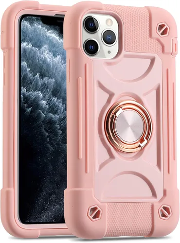 Vista 92 de MARKILL Funda compatible con iPhone Air de 6.5 pulgadas 2025 con soporte de anillo giratorio de 360 grados, protección contra caídas de grado