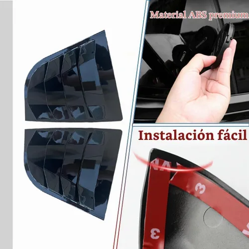 Vista 6 de MUXEE 2 piezas de rejillas para ventana lateral trasera con estampado, embellecedor de rejilla para ventilación, cubiertas de persianas, para Kia