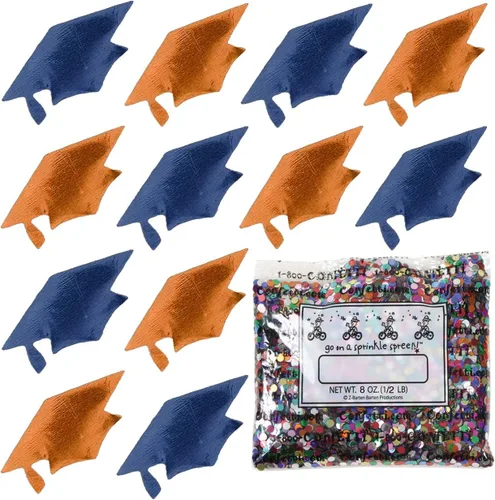 Vista 89 de Confetti Grad Cap Negro, Azul Marino Combo - 2 bolsas de media onza (1 oz)