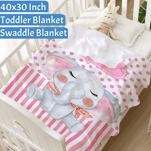 Vista 5 de Manta de bebé personalizada con nombre, manta personalizada con nombre de elefante, regalos para recién nacidos, mantas súper suaves para cama