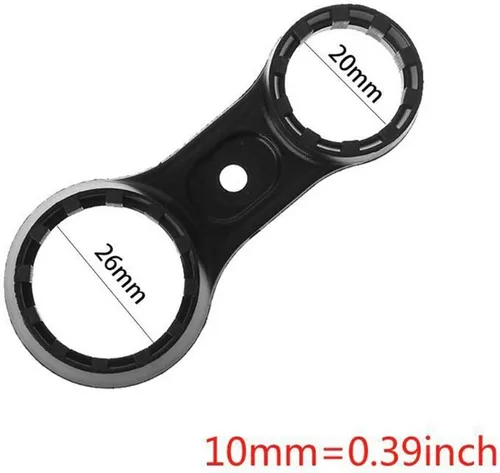 Vista 6 de Tookie Llave de bicicleta, llave de reparación de horquilla delantera de doble cabeza, llave de bicicleta, para SR Suntour XCT XCM XCR
