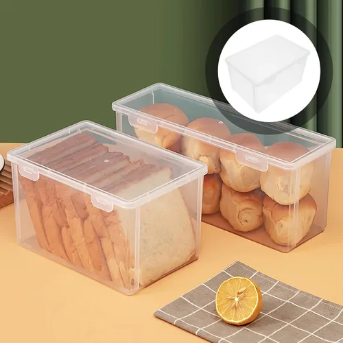 Vista 9 de DOITOOL Recipientes de pan herméticos para pan, caja de pan de plástico transparente para pan casero, soporte para pan de 8 pulgadas
