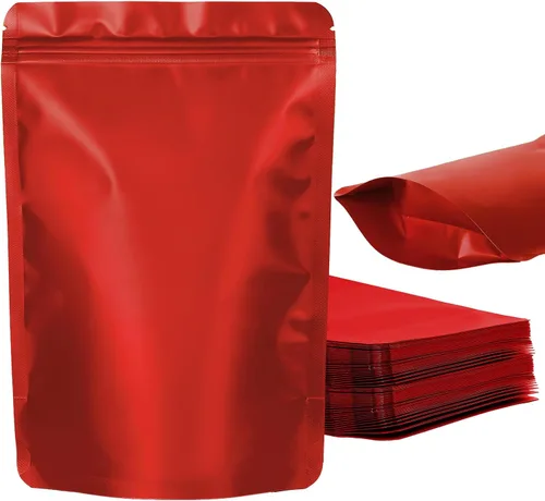 Vista 9 de Paquete de 100 bolsas resellables de pie, a prueba de olores, bolsas de papel de aluminio sellables para embalaje (negro, 3.5 x 5.1 pulgadas)