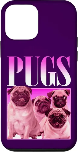 Vista 16 de iPhone 16 Pugs Bootleg Rap Lindo Pug Dog Pet Owners Retro 90's Poster Case