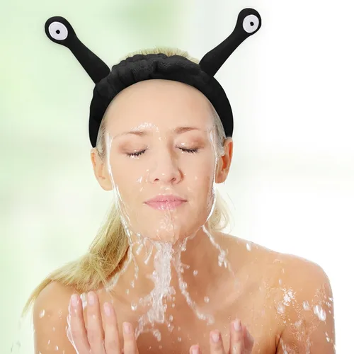 Vista 31 de Bonita diadema de caracol rosa, cara lavada para mujer, maquillaje, ducha, spa