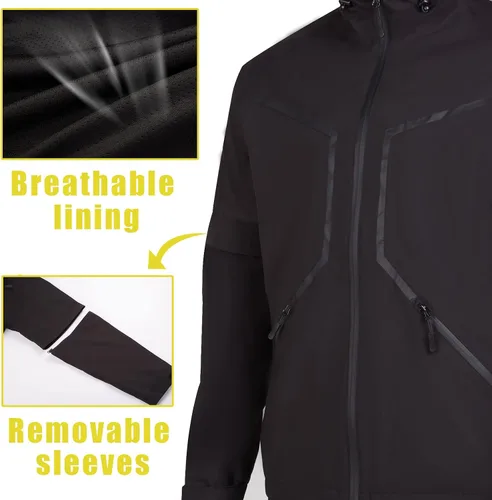Vista 3 de K.E.J. Chaqueta de lluvia de golf, impermeable, trajes de lluvia de golf para hombres, equipo de lluvia de golf