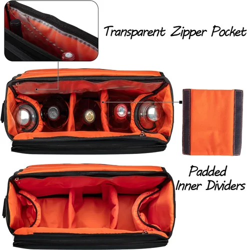 Vista 3 de CURMIO Bolsa de Bartender, Bolsa de Viaje para Juego de Herramientas de Bar, Kits de Bartender para Almacenamiento con Compartimentos Acolchados