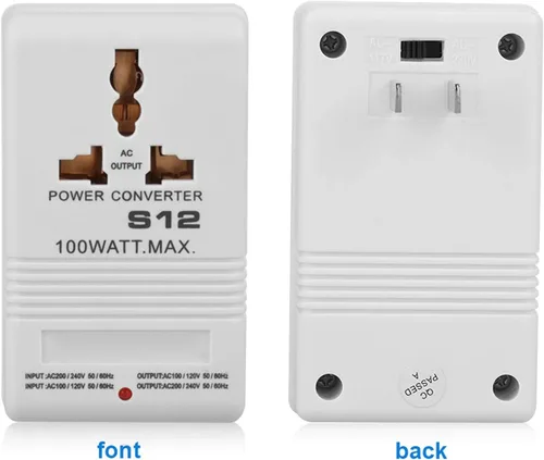 Vista 6 de Convertidor de voltaje Step-Up y Step-Down 100W Transformador de potencia 110V 120V a 220V 240V Adaptador de viaje (CN enchufe estándar)