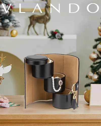 Vista 36 de Vlando Viaggio - Joyero pequeño, caja de almacenamiento para accesorios de viaje