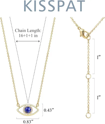 Vista 6 de Collar de oro de 14 quilates delicado de mal de ojo para mujer, collar de piedras preciosas Collar de cristal real para mujer