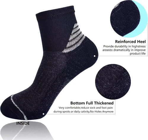 Vista 4 de J.WMEET Calcetines atléticos para mujer, calcetines acolchados para correr, senderismo, rendimiento, de algodón, paquete de 6