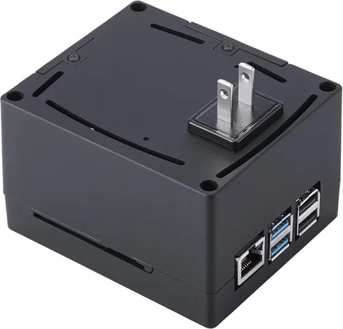 Vista 5 de Vilros Raspberry Pi Plug 'n' Pi- A Raspberry Pi Funda y fuente de alimentación Todo en uno Solución (Pi 4, Negro)