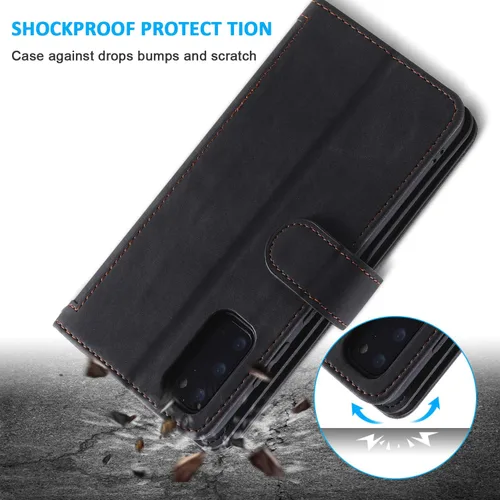 Vista 5 de UEEBAI Funda tipo cartera para Samsung Galaxy S20 FE 5G, Retro 9 ranuras para tarjetero, bolsillo con cremallera, cierre magnético, función atril