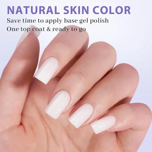 Vista 2 de BTArtboxnails - Uñas a presión, uñas cortas cuadradas de color blanco A-Blanco Lechoso S Cuadrado