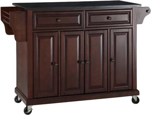 Vista 13 de Crosley Furniture isla de cocina con ruedas, Madera, Negro