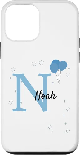 Vista 12 de iPhone 14 Noah Motif with Boys Name - Funda con aspecto azul