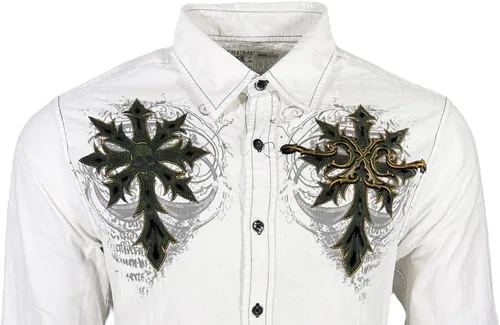 Vista 4 de Xtreme Couture by Affliction - Camisa con botones para hombre, color blanco