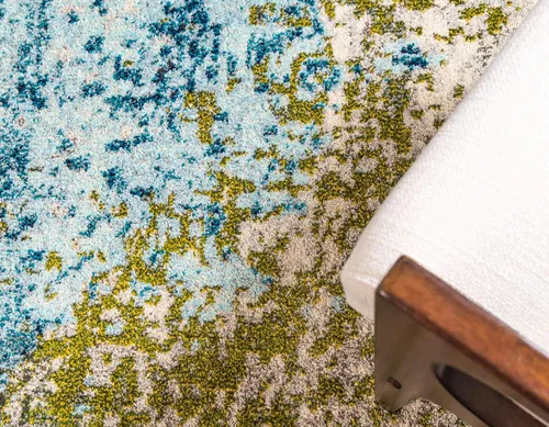 Vista 5 de Unique Loom Estrella Collection - Alfombra de área Vella (9' x 12' 2" Rectángulo Azul/Gris)
