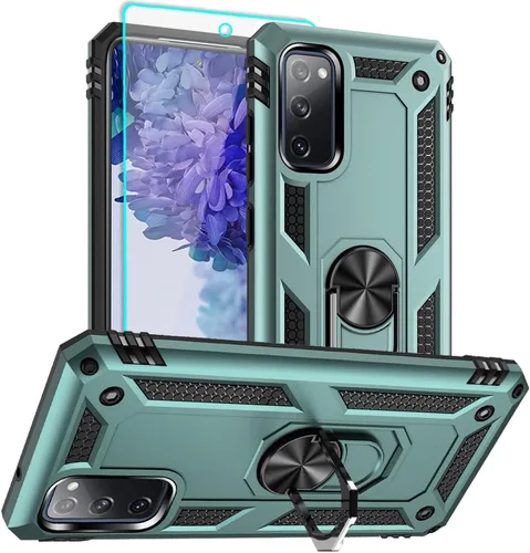 Vista 8 de Funda compatible con Samsung Galaxy S20 FE con protector de pantalla HD, grado militar, prueba de caídas de 16 pies, anillo, a prueba de golpes