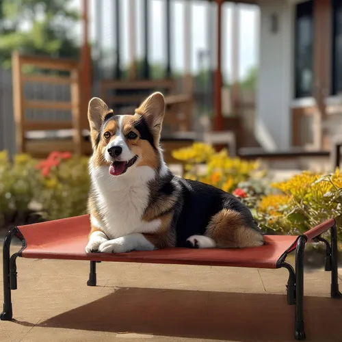 Vista 7 de Veehoo Cama Elevada para Perros, Camas Elevadas para Perros al Aire Libre para Perros Medianos, Cama de Camping Elevada para Mascotas