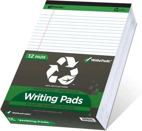 Vista 10 de KAISA Blocs de notas de tamaño legal amarillos 12blocs, hojas en papel reciclado de 5 x 8 pulgadas, con líneas estrechas, papel rayado pequeño