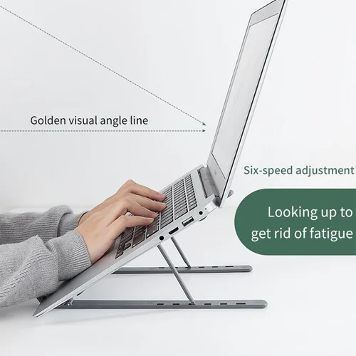Vista 8 de Foldable Desk Laptop Stand Notebook Adjustable 6 Gear Portable Laptop Holder for Tablet Laptop Desktop Stand