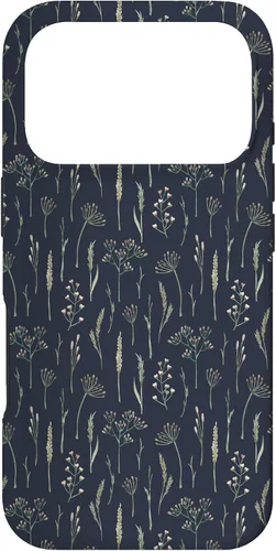 Vista 30 de Funda neutra Boho Dry Wildflower Meadow Botanical (azul marino) para iPhone 16