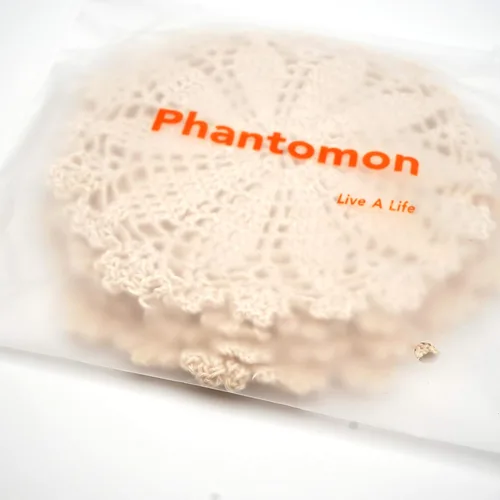 Vista 5 de Phantomon Juego de 4 manteles individuales de algodón hechos a mano de 7 pulgadas (beige)