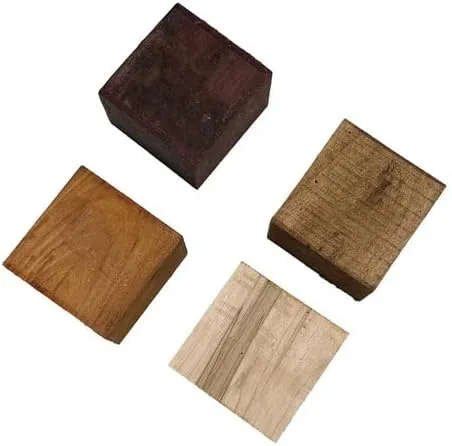 Vista 3 de Paquete combinado de 4, bloques cuadrados de madera dura para bricolaje carpintería para manualidades y proyectos de madera