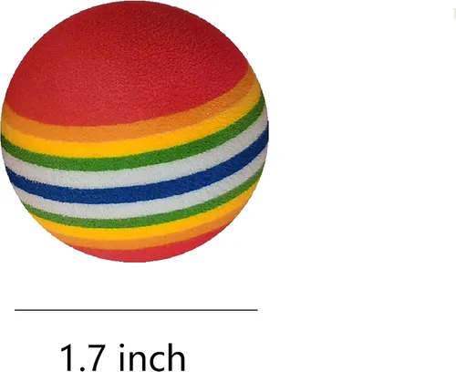 Vista 2 de Bolas suaves coloridas del juego del arco iris de la espuma para los juguetes del perro y del gato del animal doméstico (12)