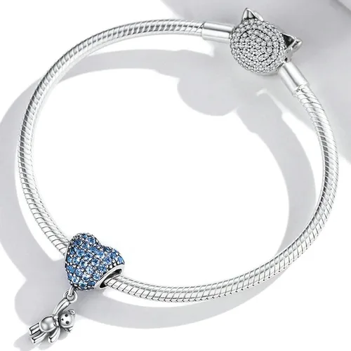 Vista 46 de Abalorios de plata de ley para pulseras, collares, familia para siempre, circonita cúbica, regalo de joyería para mujeres