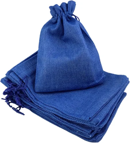 Vista 9 de Palmhomee Paquete de 20 bolsas de regalo de arpillera con cordón, bolsas de joyería de lino, bolsas de yute de boda para joyas y bolsas