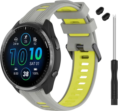 Vista 10 de Correa compatible con reloj Garmin Forerunner 965 – Correa de repuesto de silicona suave para reloj inteligente 965 para mujeres y hombres