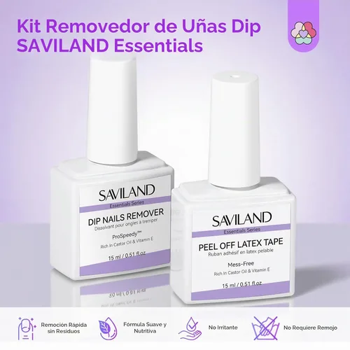 Vista 2 de SAVILAND Kit de removedor de polvo de inmersión: removedor de uñas de inmersión rápida con látex líquido, herramientas de manicura para uñas