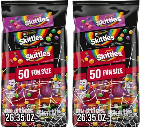 Vista 2 de Skittles Variedad de Halloween Funsize 50 unidades 26.35 oz. Bolsa