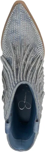 Vista 3 de Jessica Simpson Botas vaqueras con diamantes de imitación para mujer