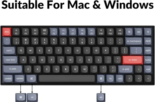 Vista 5 de Keychron K2 Pro QMKVIA Teclado mecánico inalámbrico interruptor rojo K Pro intercambiable en caliente con 75 de diseño macro programable