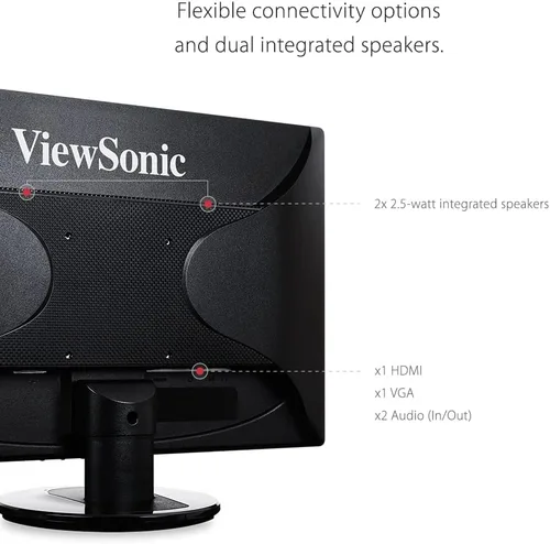 Vista 4 de ViewSonic - Televisor LED de 22 pulgadas, Full HD, 1080p, monitor LED con entradas HDMI y VGA para el hogar y la oficina