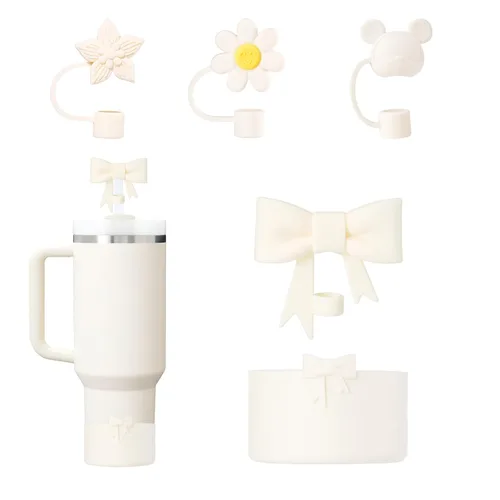Vista 11 de Stanley - Juego de accesorios para vasos que incluye 4 fundas de silicona para popotes de 0.394 in/0.4 pulgadas, 1 bota de silicona para copa Azul