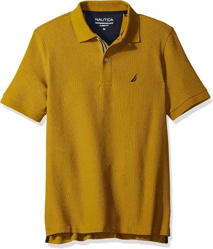 Vista 6 de Nautica playera polo clásica de mangas cortas, color sólido, para hombre