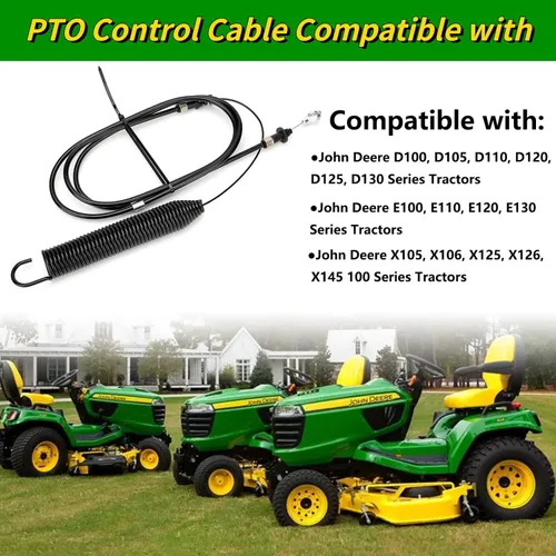 Vista 3 de GY22387 Cable de control de toma de fuerza para cortacésped John Deere, cable de compromiso compatible con John Deere 107S D100 D105 D110 D120 D125