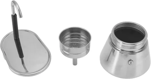 Vista 8 de GOWENIC Cafetera italiana de acero inoxidable, olla portátil de gran capacidad, 101 a 16.9 fl oz