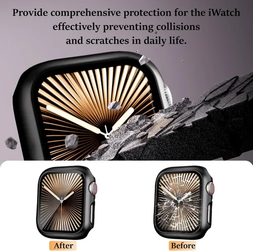 Vista 2 de [Paquete de 16] Funda rígida de policarbonato con protector de pantalla compatible con Apple Watch Series 4/5/6/SE de 1.575 pulgadas, borde