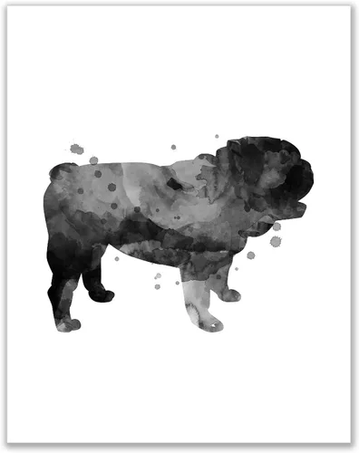 Vista 7 de Summit Designs Impresiones artísticas de pared con diseño de perro y cachorro de bulldog inglés, juego de 2 pósteres sin marco (11 x 14 pulgadas)