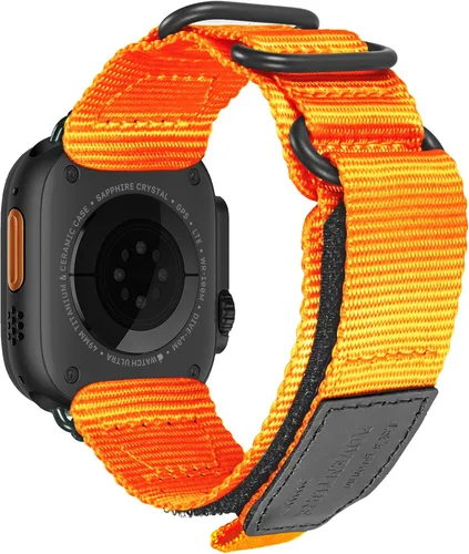 Vista 10 de Correa de nailon resistente compatible con Apple Watch, para iWatch 42/44/45/38/40/41/1.929 in, correa militar para Ultra 1/2 Series