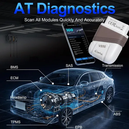 Vista 6 de OBD2 escáner Bluetooth, motor AT ABS SRS herramienta de diagnóstico para iOS Android, protocolo privado herramienta de diagnóstico automotriz