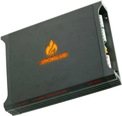 Vista 7 de Audiobank AB1400.4 Amplificador de altavoz estéreo de audio para automóvil de 4 canales de 1400 vatios 2 ohmios clase A/B con control de bajos